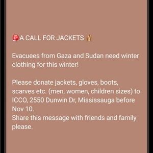 Winter jackets for donation